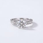 1.0-3.0Ct IGI Certified Round Cut Lab Grown Diamond Cathedral Solitaire Ring, 14K White Gold Channel Set Band, E Color VS1 Clarity Classic Bridal Ring