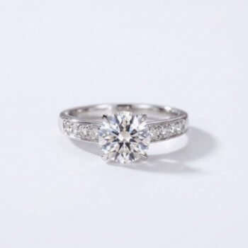 1.0-3.0Ct IGI Certified Round Cut Lab Grown Diamond Cathedral Solitaire Ring, 14K White Gold Channel Set Band, E Color VS1 Clarity Classic Bridal Ring